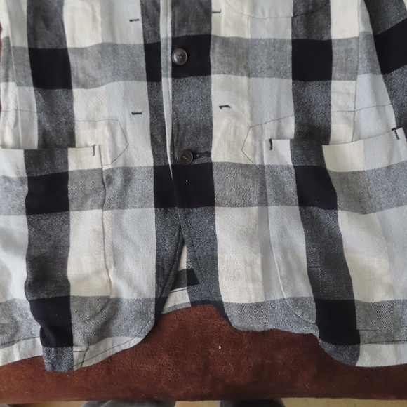 Sage De Cret Blackgrey white Ecru Houndstooth Lightweight Shirt Jacket no size - Picture 2 of 4